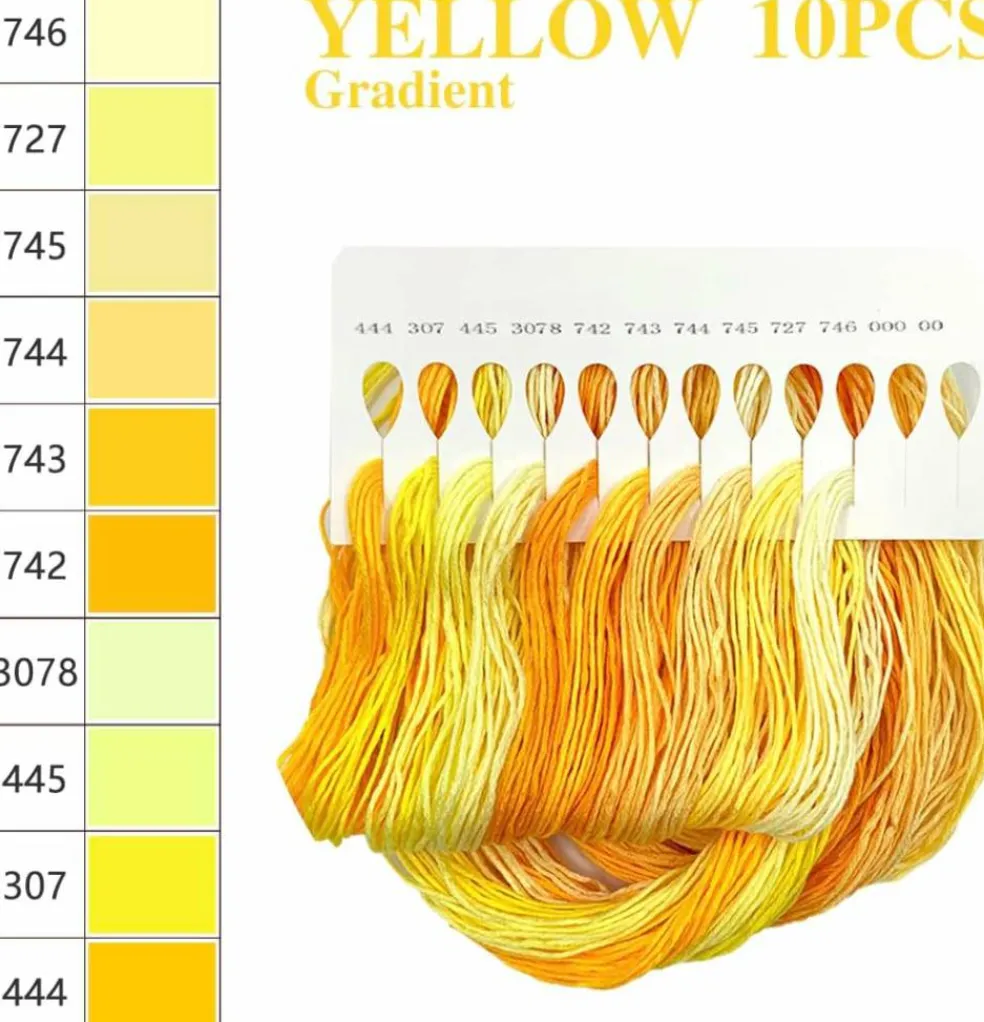 10-Color Gradient Embroidery Floss Set