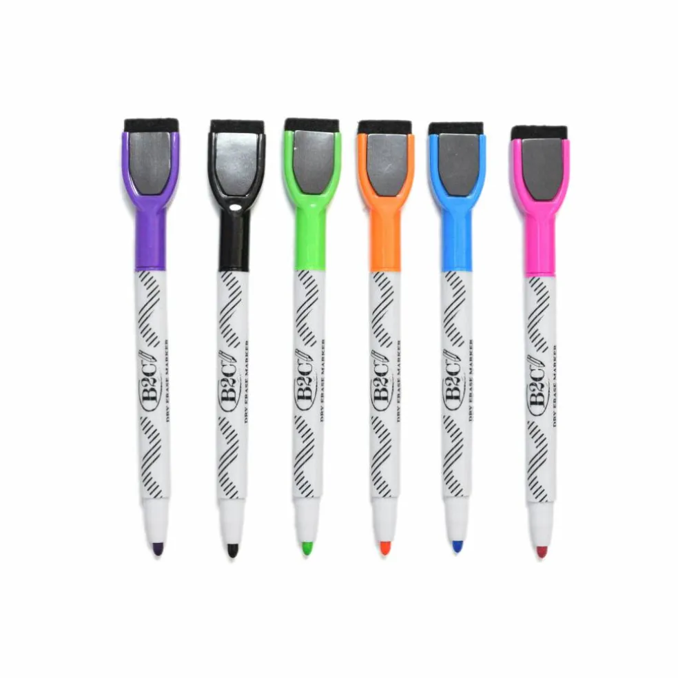 6 Color Magnetic Dry Erase Markers by B2C™