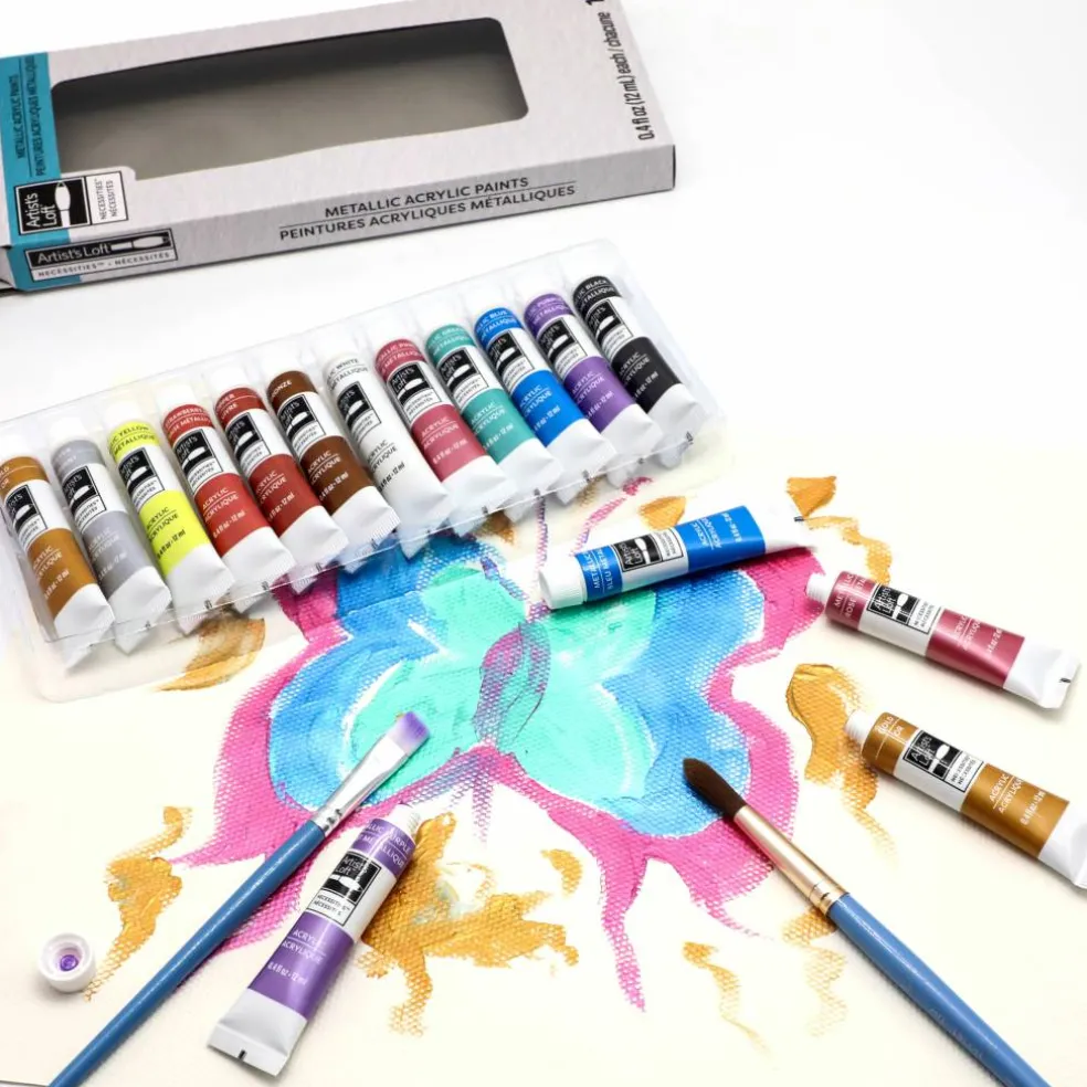 12 Color Metallic Acrylic Paint Set by Artist's Loft™ Necessities™