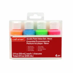 4 Color Neon Acrylic Paint Value Set by Craft Smart®