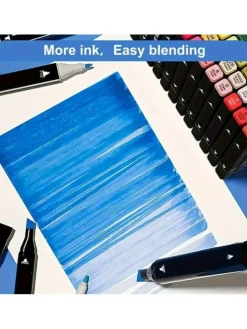 168 Colors Alcohol Markers, Dual-Tips Permanent Art Pen Set 🎨