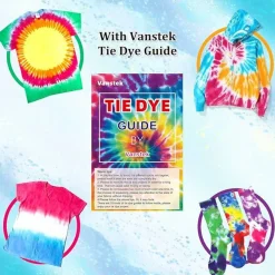 24-Color Tie Dye Kit – DIY Fabric Dye Set for Shirts, Clothes, and Accessories. Includes Rubber Bands, Gloves, Plastic Film, and Table Covers – Fun Art Activity for Kids, Adults, Family & Group Parties