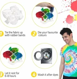 12-Color Tie-Dye Kit – Pre-Filled, Non-Toxic Fabric Dye Set for Kids – Permanent Tie-Dye Art Kit for Easy and Fun DIY Clothing & Fabric Projects