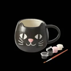 Color Your Own Ceramic Black Cat Mug Kit by Creatology™