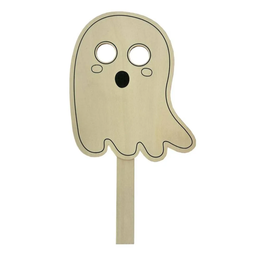 Color Your Own Wood Ghost Halloween Mask by Creatology™