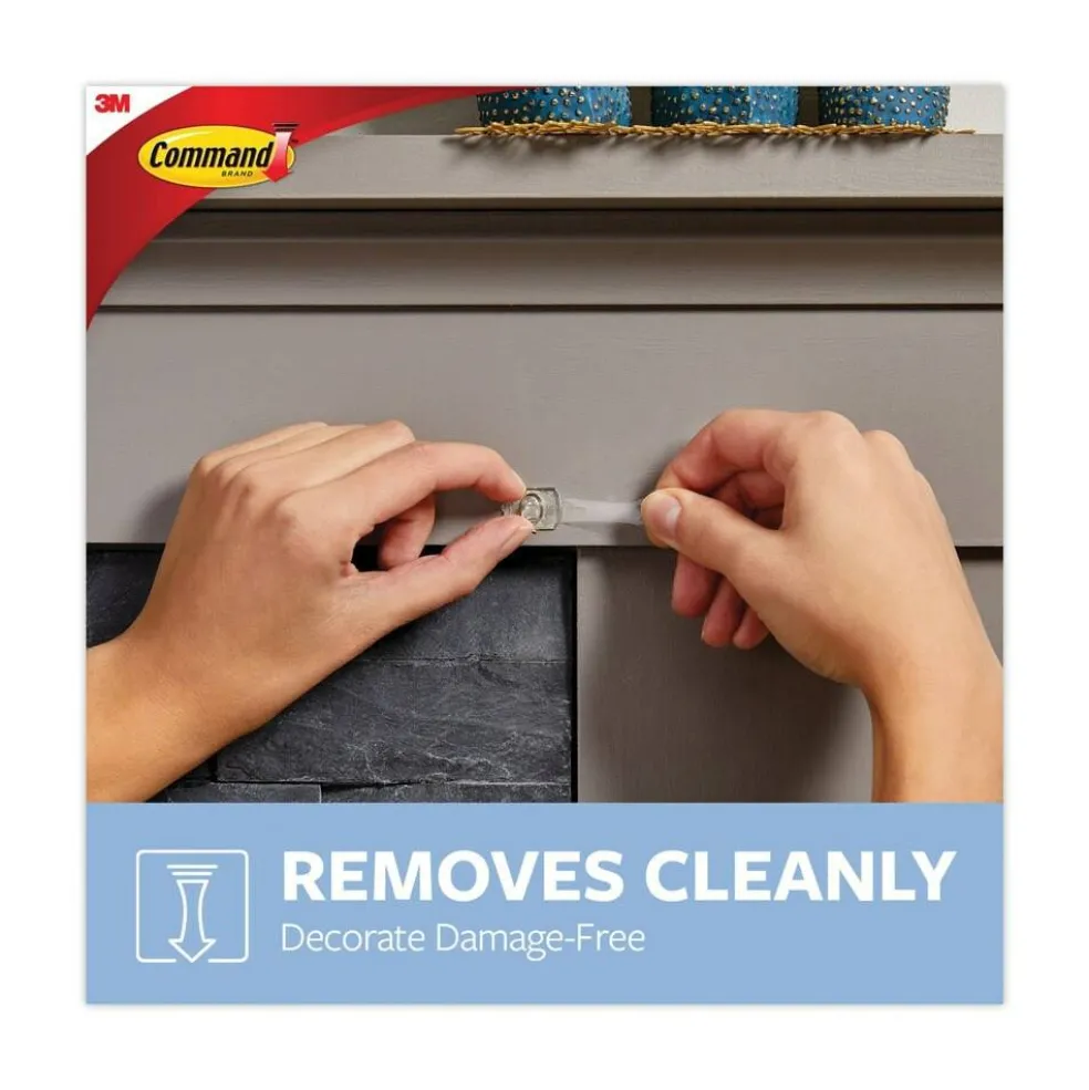 Command 0.15 lbs. Capacity Plastic Decorating Clips Hooks and Strips - Clear (40 Clips and 48 Strips/Pack)