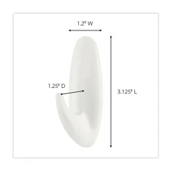 Command 3 lbs. Capacity Plastic Decorative Hooks - Medium White (6/Pack)