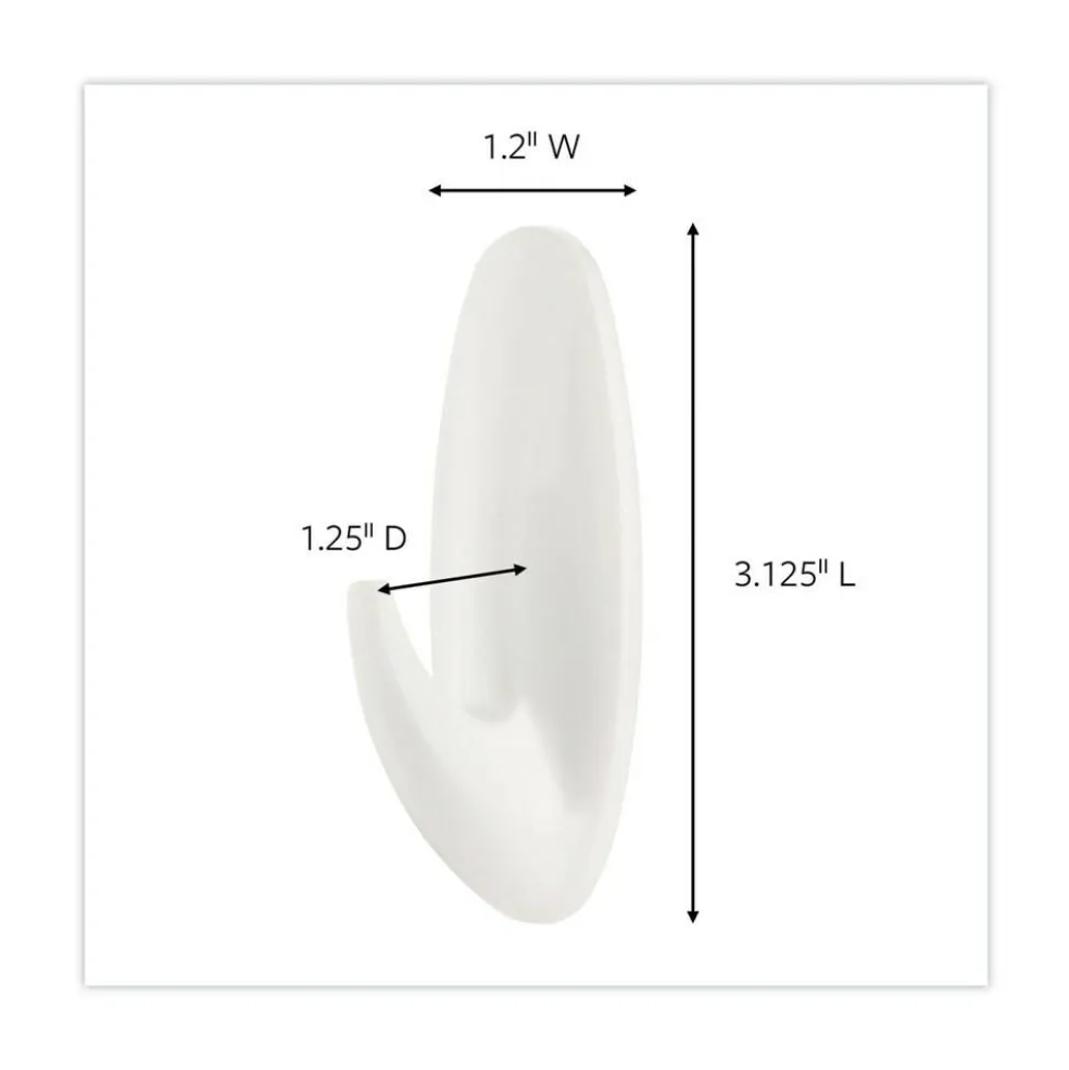 Command 3 lbs. Capacity Plastic Decorative Hooks - Medium White (6/Pack)
