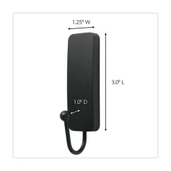 Command 3 lbs. Capacity Plastic Decorative Hooks - Medium Matte Black (2/Pack)