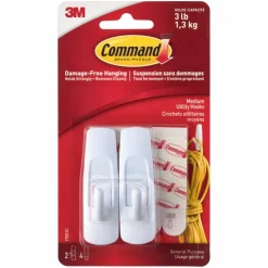 Command™ Utility Hooks, White