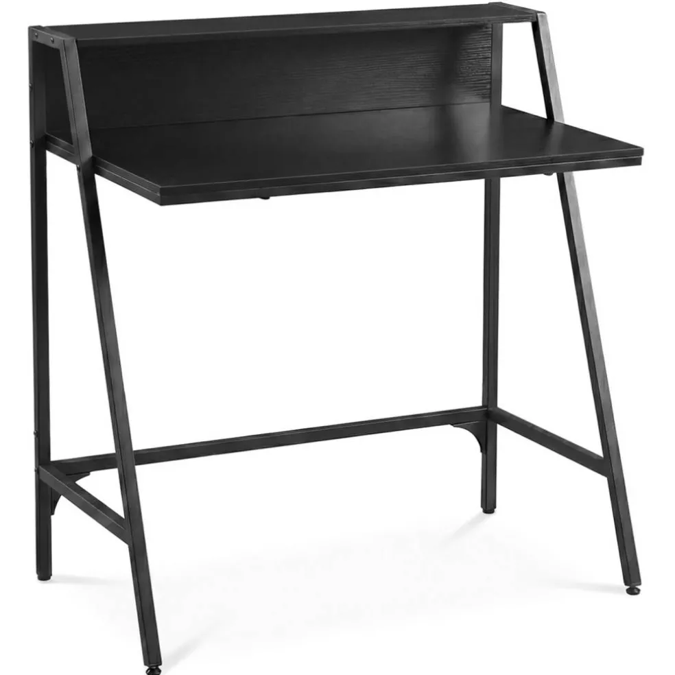 Compact Office Desk with Storage Shelf, Small Laptop Desk for Home Office Study Gaming, Industrial Style Writing Table