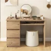 Computer Desk with Power Outlet Keyboard Tray and 3 Large Drawers