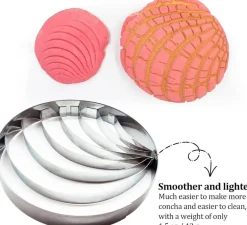 Concha Cutter Mexican Bread Mold 4.1in with 5 Sizes Pig Cookie Cutter Stainless Steel Concha Stamp Two Sided Mold for Baking Cookies, Cortador De Conchas De Pan Mexicano