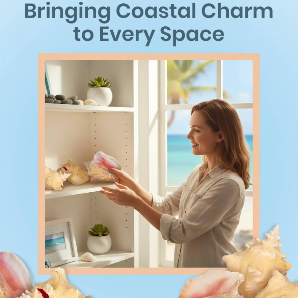 Conch Shell Large Sea Shells Garden Quality 5 to 6 inches Conch Sea Shell Large Conch Shell Décor