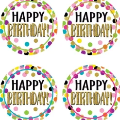 Confetti Happy Birthday Wear 'Em Badges, 32 Per Pack, 6 Packs