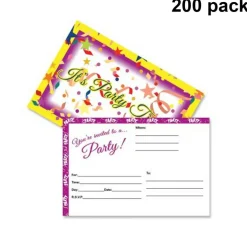 Confetti Party Postcard Invitations | Plastic wrapped 4 in x 6 in | Raheev®