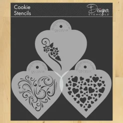 Contemporary Hearts Cookie Stencils | C351 by Designer Stencils |