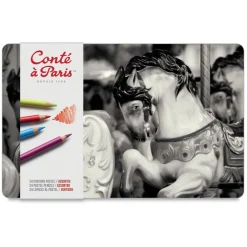 Conté à Paris Pastel Pencil Set - Set of 24, Assorted Colors, Tin