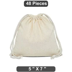 Convenient 5" x 7" Plain Cotton Muslin Pouch