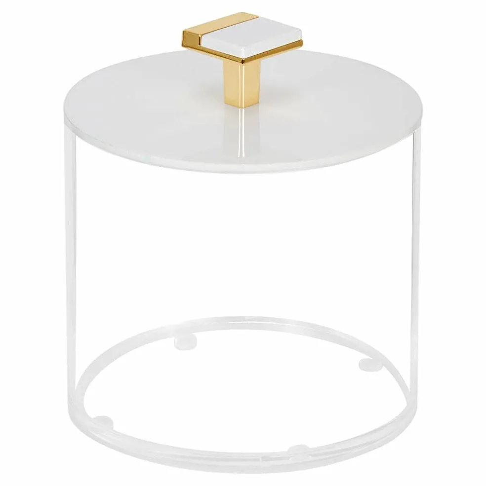 Cookie Jar with Gold Knob Handle