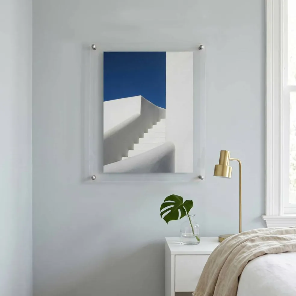 Cool Modern Frames Clear Acrylic Float Frame with Silver Hardware