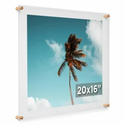 Cool Modern Frames Clear Acrylic Float Frame with Gold Hardware