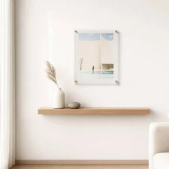 Cool Modern Frames Clear Acrylic Float Frame with Gold Hardware