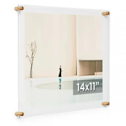 Cool Modern Frames Clear Acrylic Float Frame with Gold Hardware