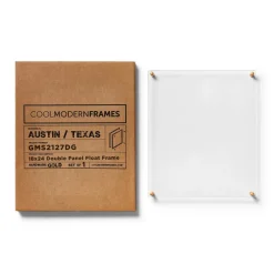 Cool Modern Frames Clear Acrylic Float Frame with Gold Hardware