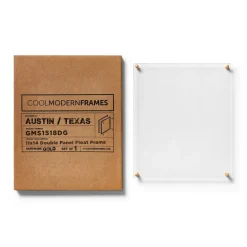 Cool Modern Frames Clear Acrylic Float Frame with Gold Hardware