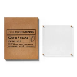 Cool Modern Frames Clear Acrylic Float Frame with Gold Hardware