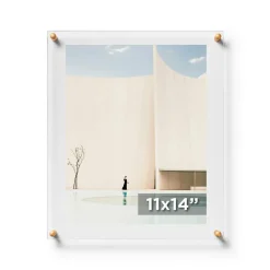 Cool Modern Frames Clear Acrylic Float Frame with Gold Hardware