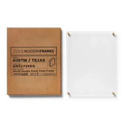 Cool Modern Frames Clear Acrylic Float Frame with Gold Hardware