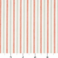 Coral Stain Resistant Performance Pet Friendly Stripe Woven Pattern Upholstery Fabric by The Yard - SKU: Notion Tangerine