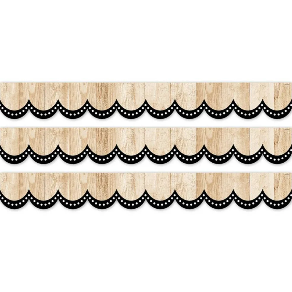 Core Decor Dotted Scallops on Wood EZ Border, 48 Feet Per Pack, 3 Packs