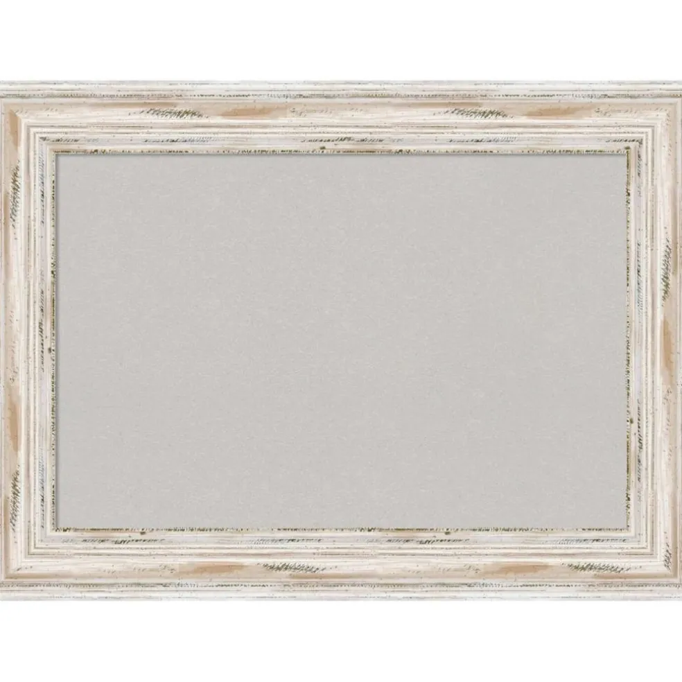Cork Board, Alexandria White Wash Wood Frame - Bulletin Board, Organization Board, Pin Board
