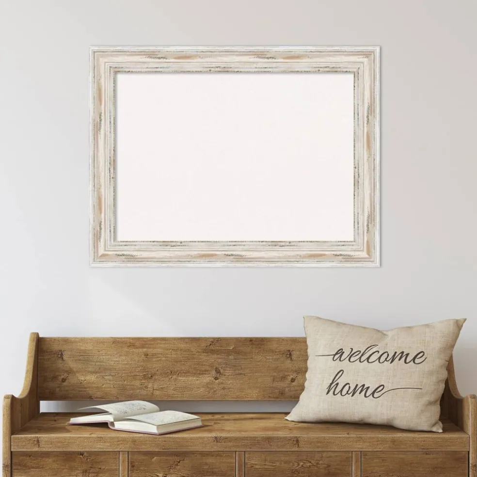 Cork Board, Alexandria White Wash Wood Frame - Bulletin Board, Organization Board, Pin Board
