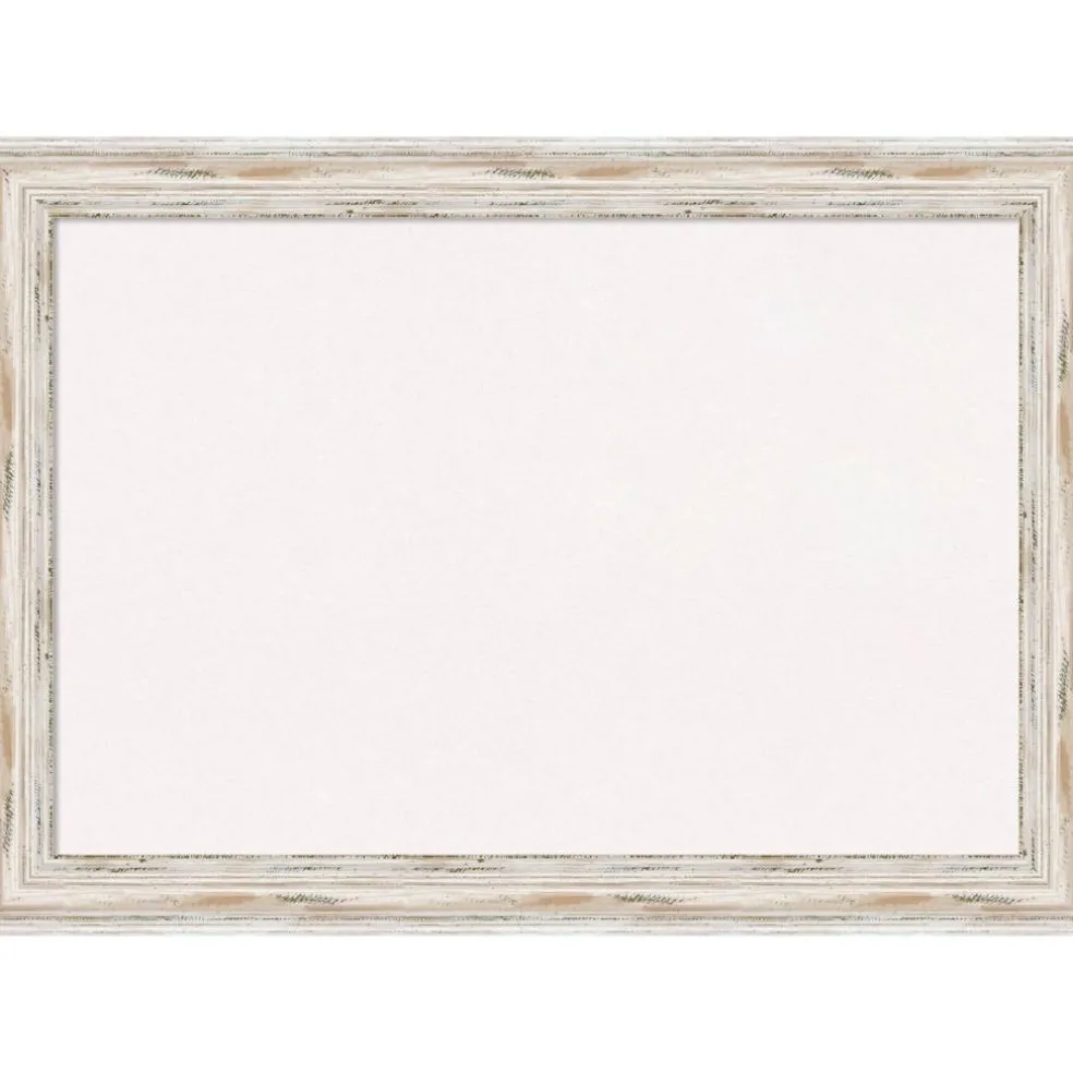 Cork Board, Alexandria White Wash Wood Frame - Bulletin Board, Organization Board, Pin Board