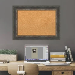 Cork Board, Bark Rustic Frame - Bulletin Board, Organization Board, Pin Board
