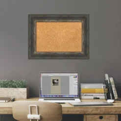 Cork Board, Bark Rustic Frame - Bulletin Board, Organization Board, Pin Board