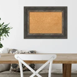 Cork Board, Bark Rustic Frame - Bulletin Board, Organization Board, Pin Board