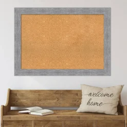 Cork Board, Bark Rustic Frame - Bulletin Board, Organization Board, Pin Board