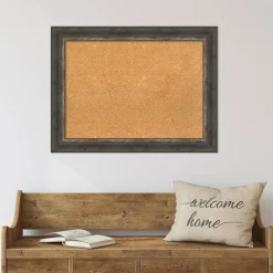 Cork Board, Bark Rustic Frame - Bulletin Board, Organization Board, Pin Board