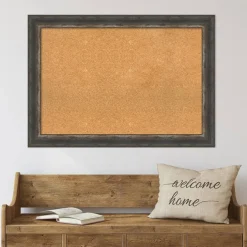 Cork Board, Bark Rustic Frame - Bulletin Board, Organization Board, Pin Board