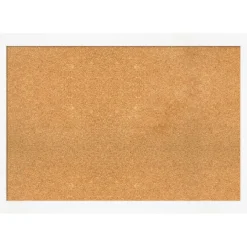 Cork Board, Cabinet White Narrow Frame - Bulletin Board, Organization Board, Pin Board