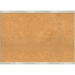 Cork Board, Crackled Metallic Narrow Frame - Bulletin Board, Organization Board, Pin Board