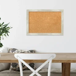 Cork Board, Crackled Metallic Narrow Frame - Bulletin Board, Organization Board, Pin Board
