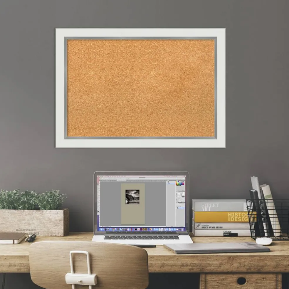 Cork Board, Eva Narrow Frame - Bulletin Board, Organization Board, Pin Board
