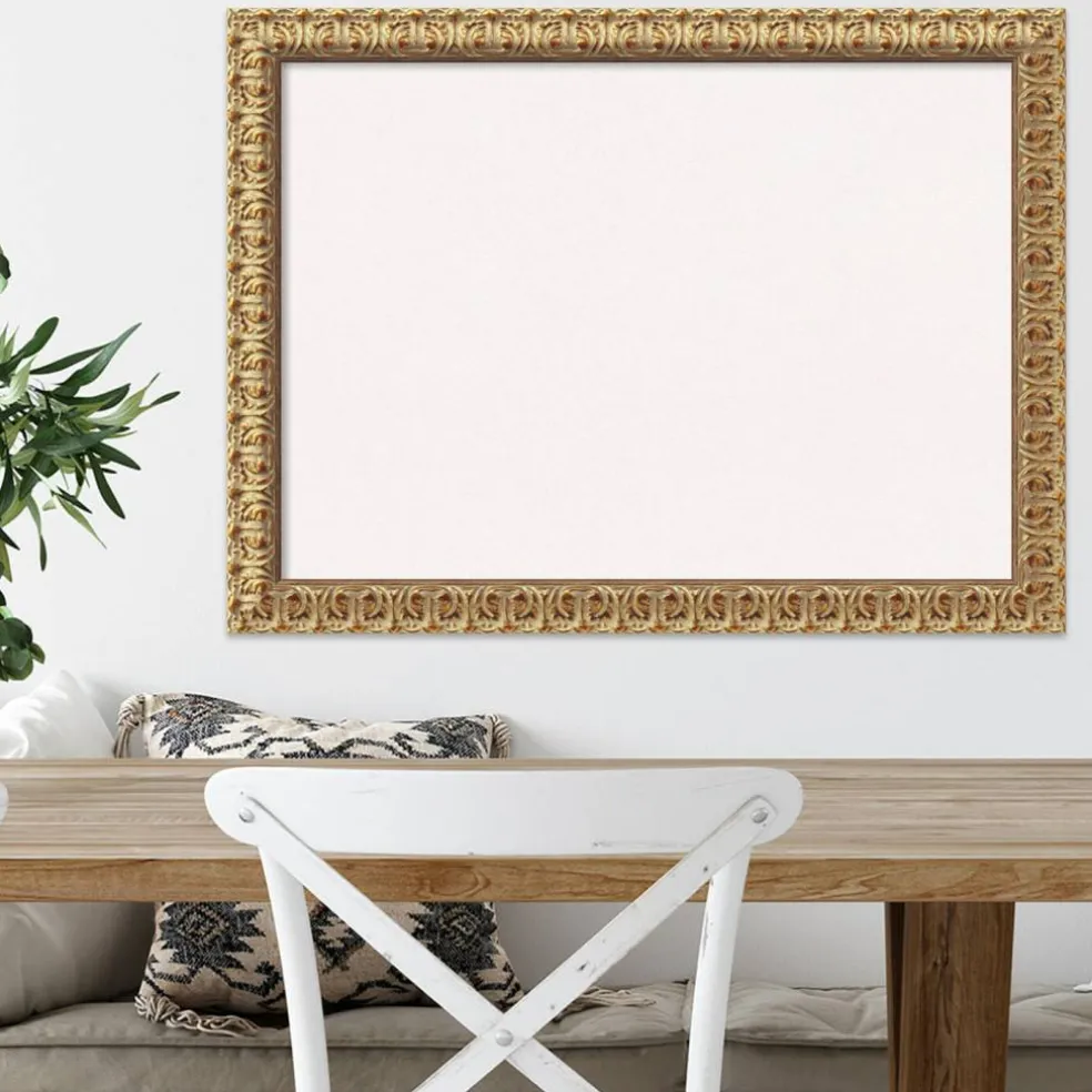 Cork Board, Florentine Gold Wood Frame - Bulletin Board, Organization Board, Pin Board