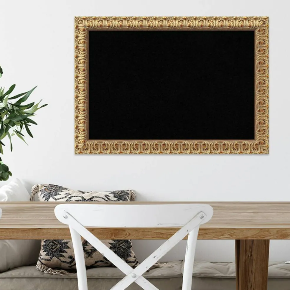 Cork Board, Florentine Gold Wood Frame - Bulletin Board, Organization Board, Pin Board